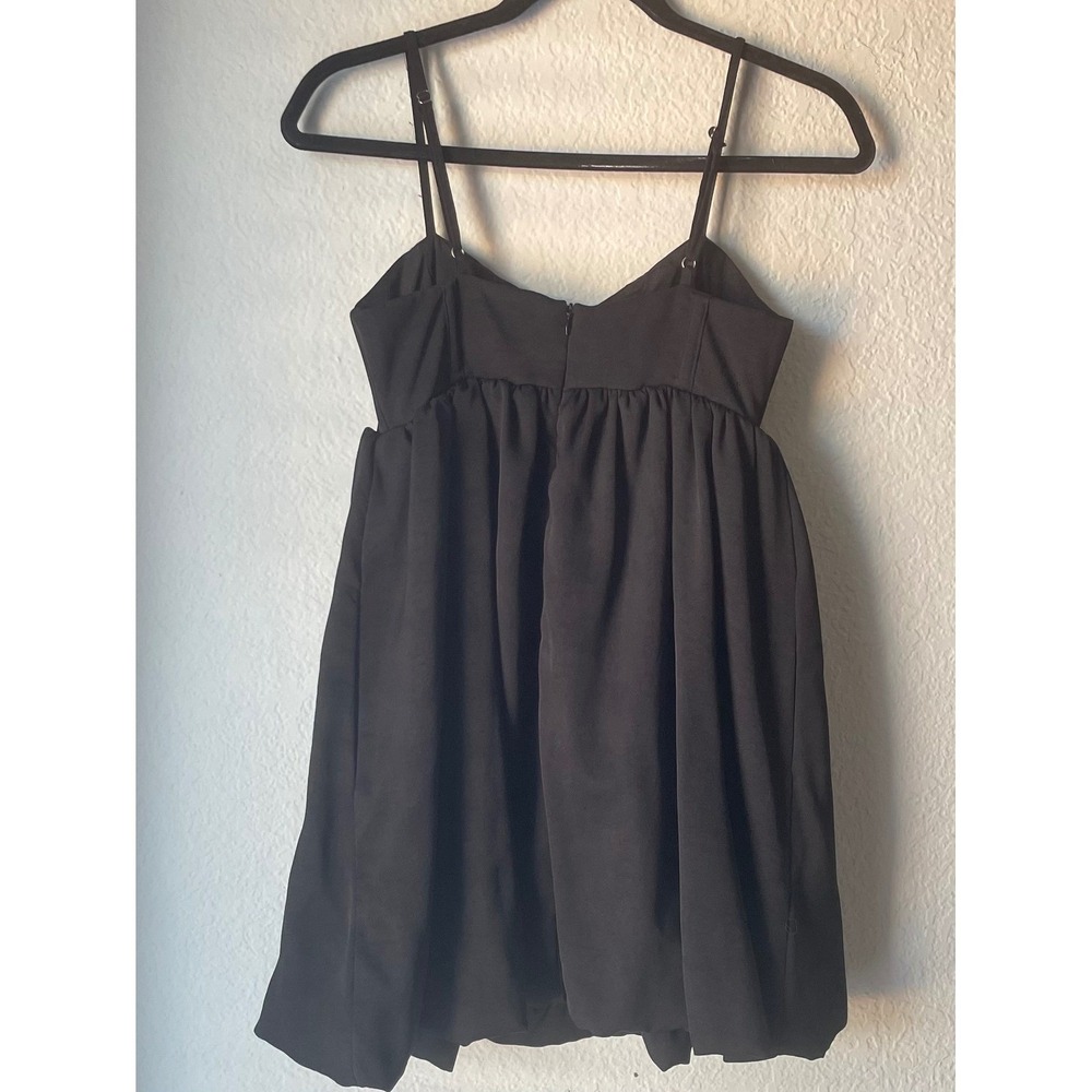 ASTR Unique Women's Babydoll Mini Dress Black Solid Coquette Summer Fall Size S - Picture 6 of 9